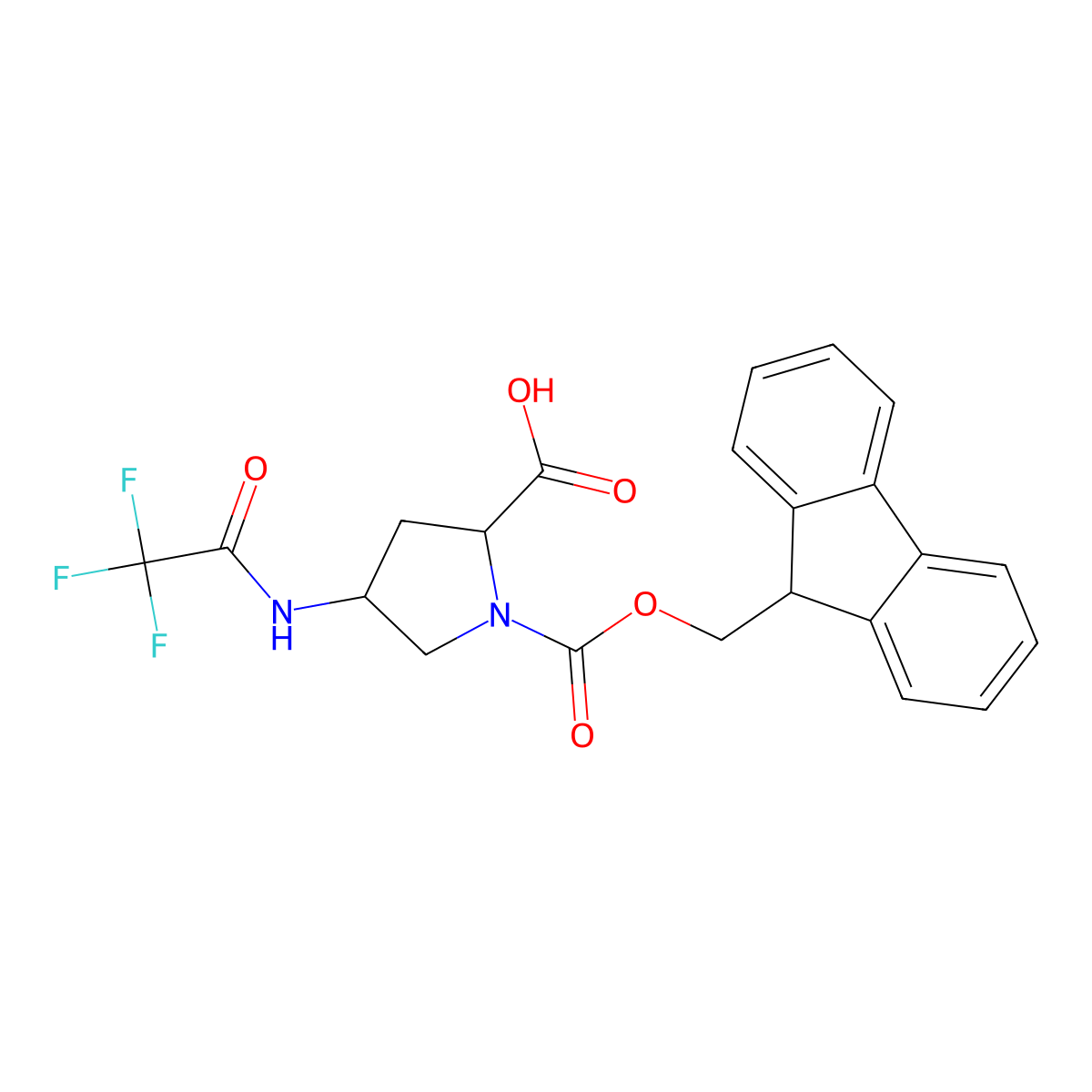 Fmoc-L-Pro(4-NH-TFA)-OH (2S,4R) molecular structure, CAS 2864345-48-0