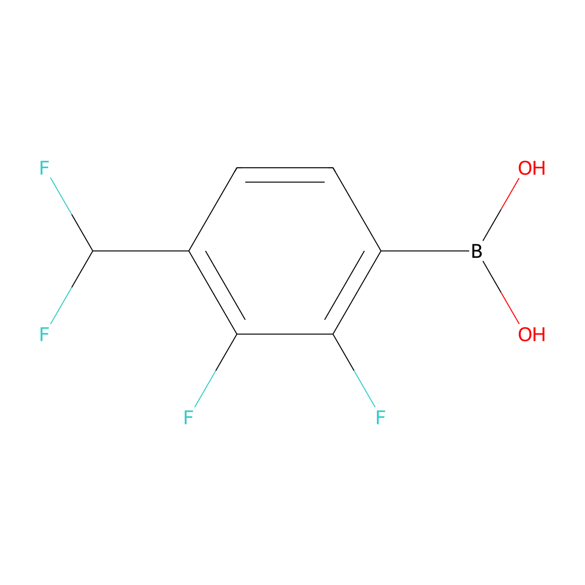 (4-(Difluoromethyl)-2,3-difluorophenyl)boronic acid molecular structure, CAS 2864347-90-8