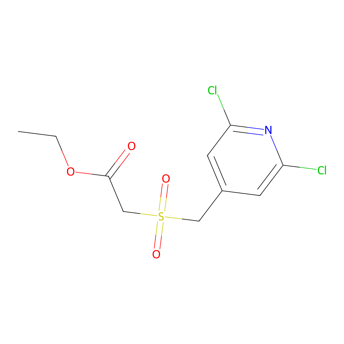 Ethyl {[(2,6-dichloropyridin-4-yl)methyl]sulfonyl}acetate molecular structure, CAS 286436-13-3