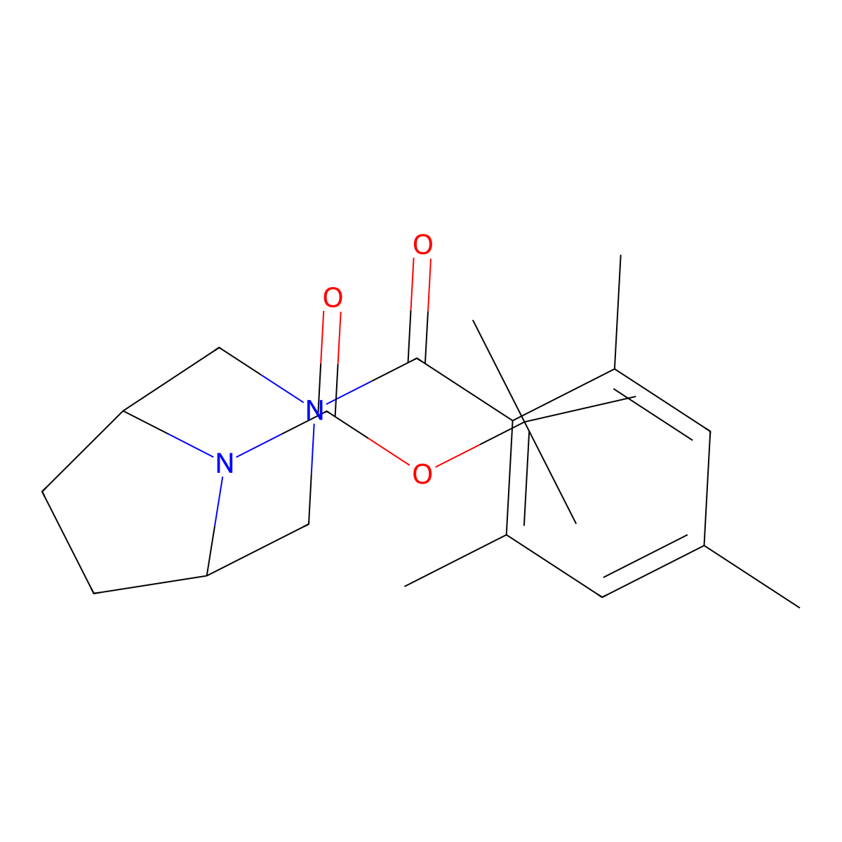 1,1-Dimethylethyl 3-(2,4,6-trimethylbenzoyl)-3,8-diazabicyclo[3.2.1]octane-8-carboxylate molecular structure, CAS 2864378-67-4