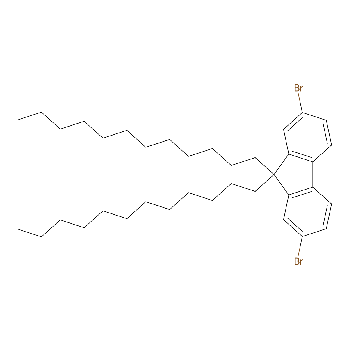 2,7-Dibromo-9,9-didodecylfluorene molecular structure, CAS 286438-45-7