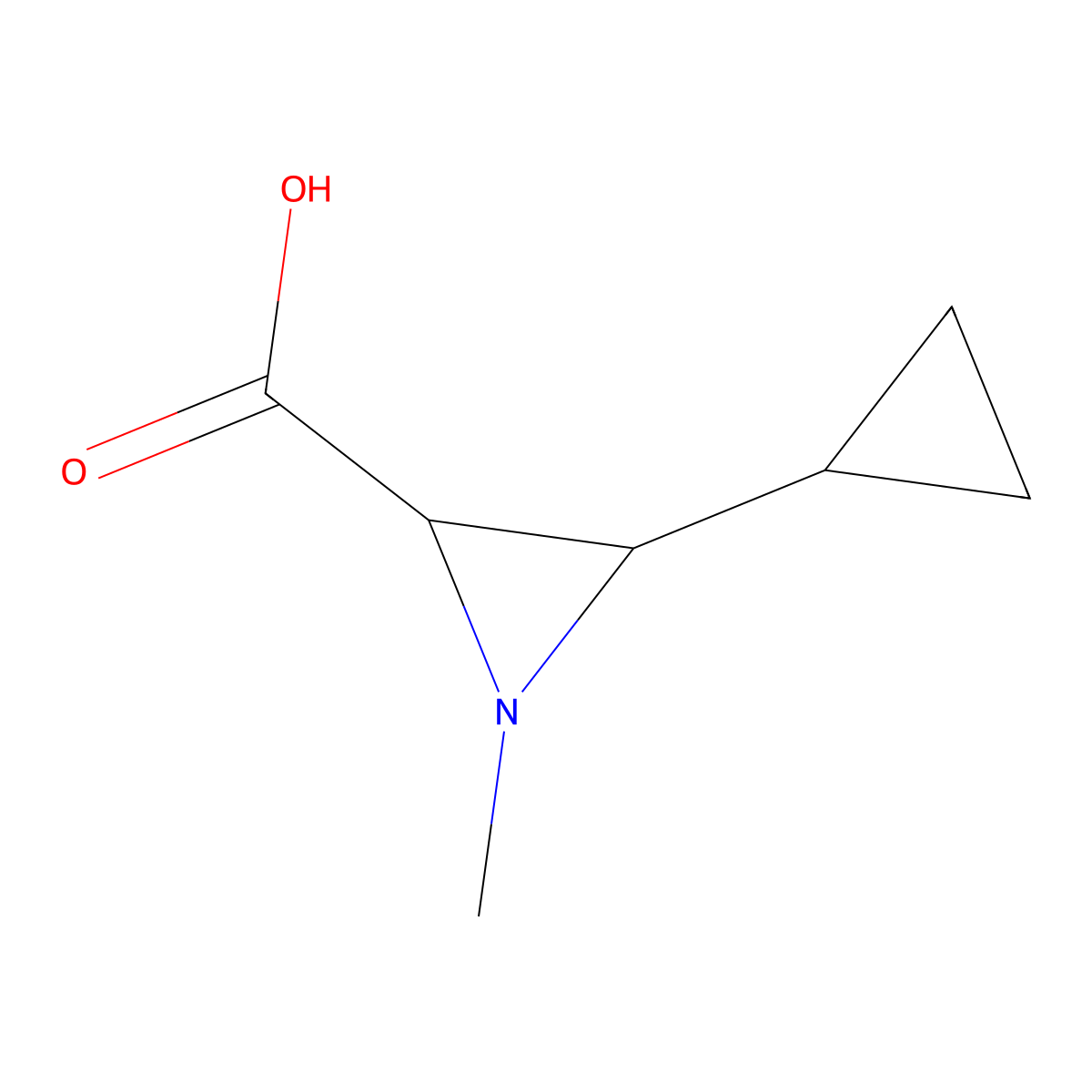 (2R,3R)-3-Cyclopropyl-1-methylaziridine-2-carboxylic acid molecular structure, CAS 2864383-30-0