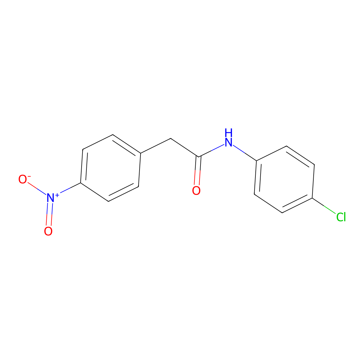 N-(4-chlorophenyl)-2-(4-nitrophenyl)acetamide molecular structure, CAS 286440-05-9
