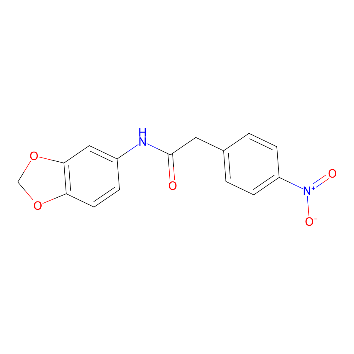 N-(1,3-benzodioxol-5-yl)-2-(4-nitrophenyl)acetamide molecular structure, CAS 286440-07-1