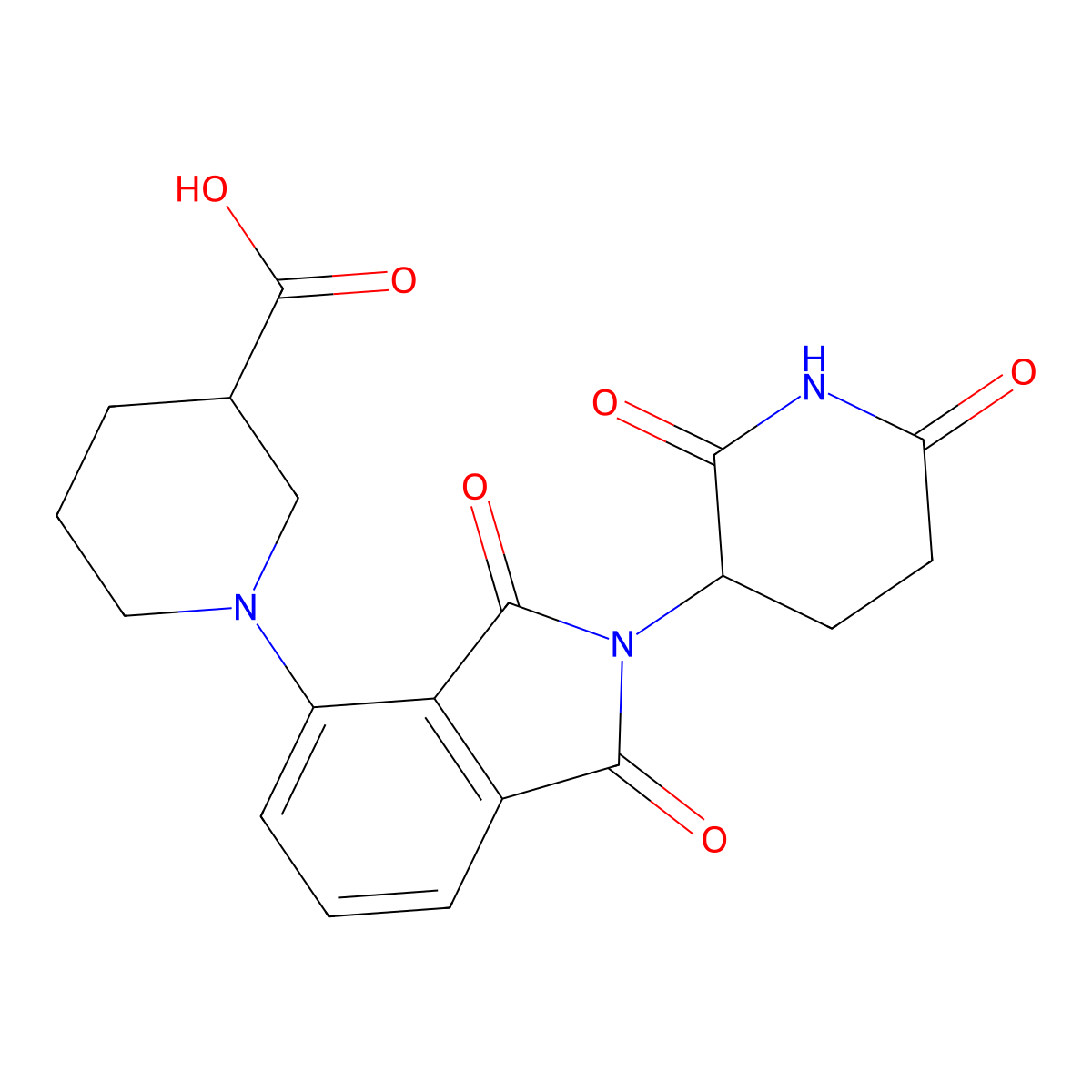 1-[2-(2,6-Dioxo-3-piperidinyl)-2,3-dihydro-1,3-dioxo-1H-isoindol-4-yl]-3-piperidinecarboxylic acid molecular structure, CAS 2864408-35-3