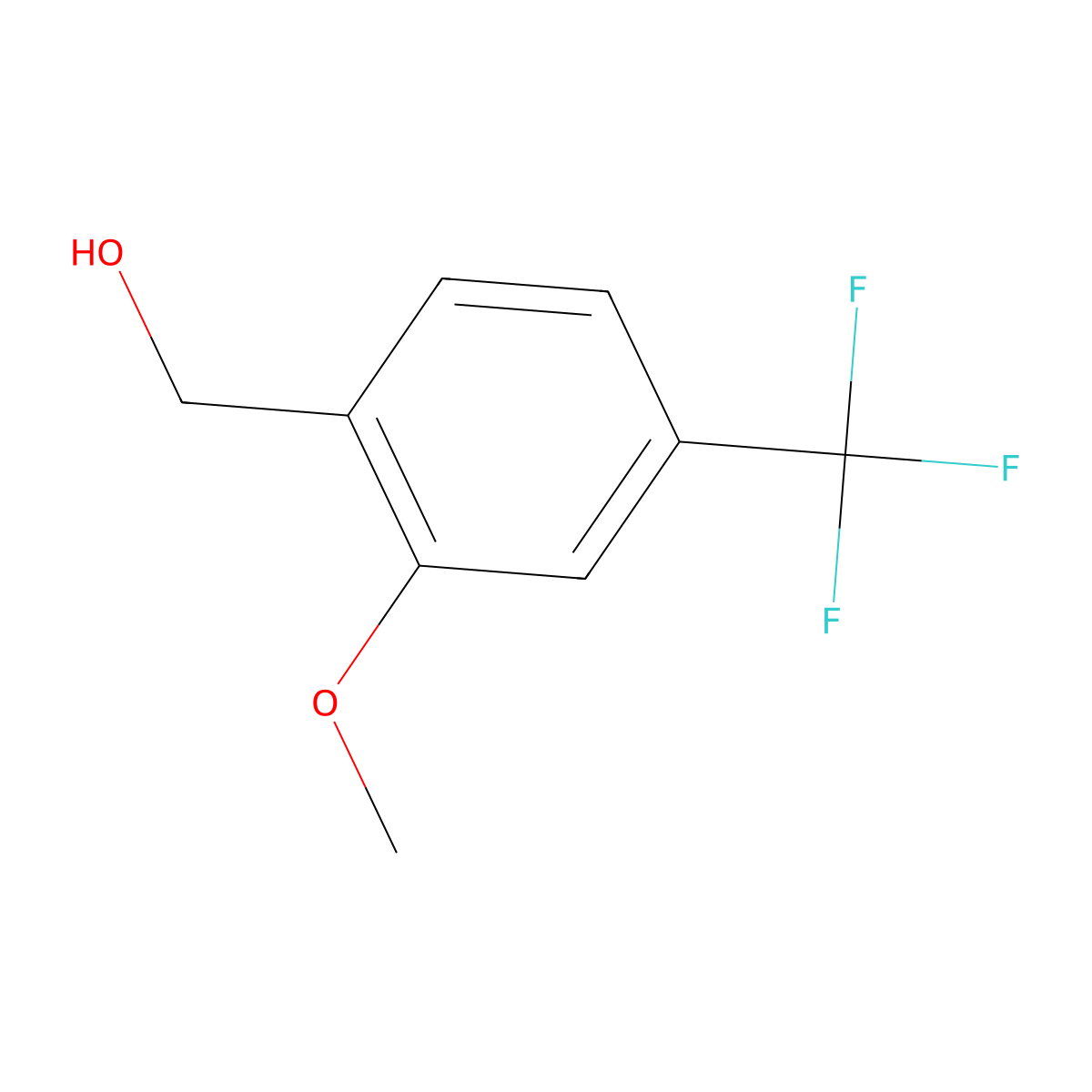 2-Methoxy-4-(trifluoromethyl)benzyl alcohol molecular structure, CAS 286441-68-7