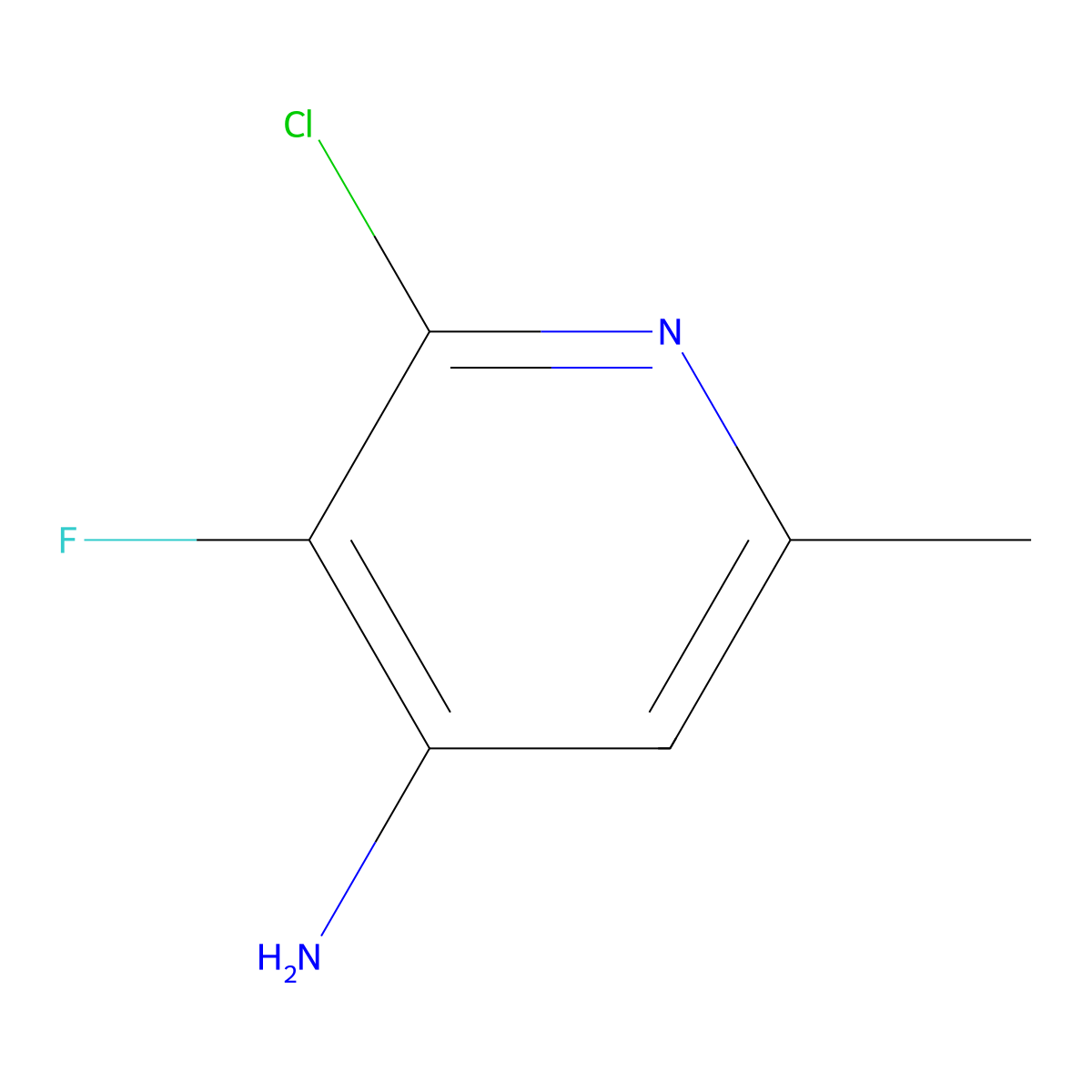 2-Chloro-3-fluoro-6-methylpyridin-4-amine molecular structure, CAS 2864417-86-5