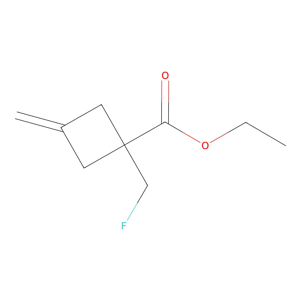 Ethyl 1-(fluoromethyl)-3-methylidenecyclobutane-1-carboxylate molecular structure, CAS 286442-83-9