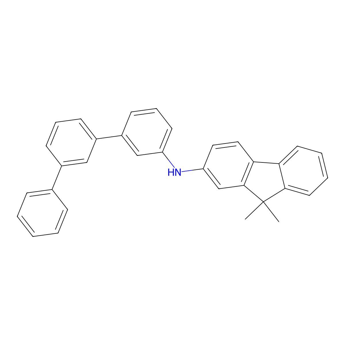 9,9-Dimethyl-N-[1,1':3',1''-terphenyl]-3-YL-9H-fluoren-2-amine molecular structure, CAS 2864434-40-0