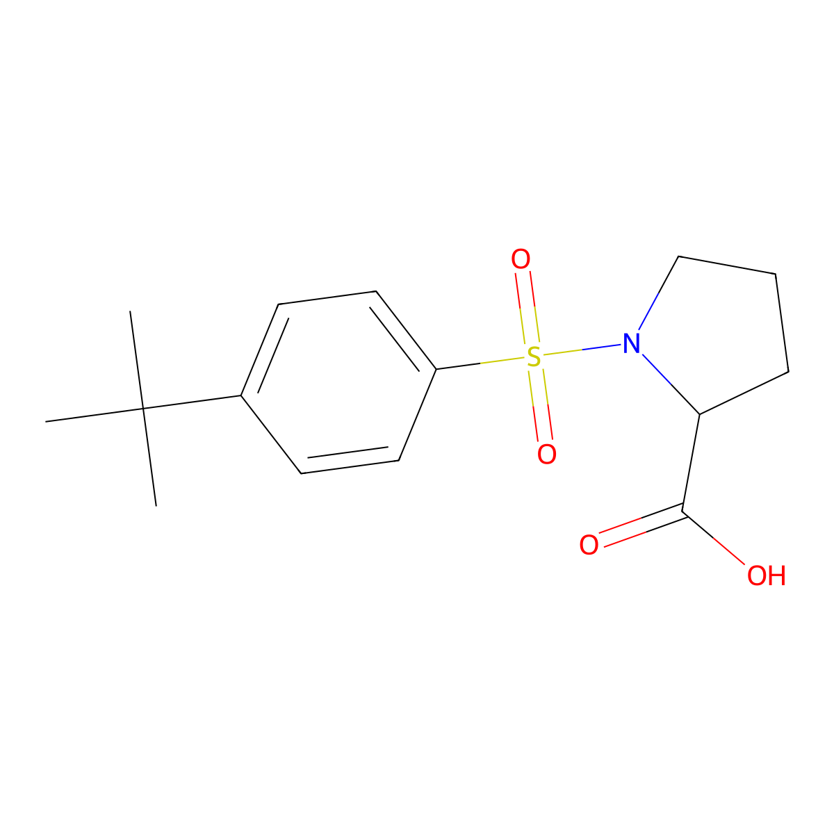 (2S)-1-{[4-(tert-butyl)phenyl]sulfonyl}pyrrolidine-2-carboxylic acid molecular structure, CAS 286455-85-4