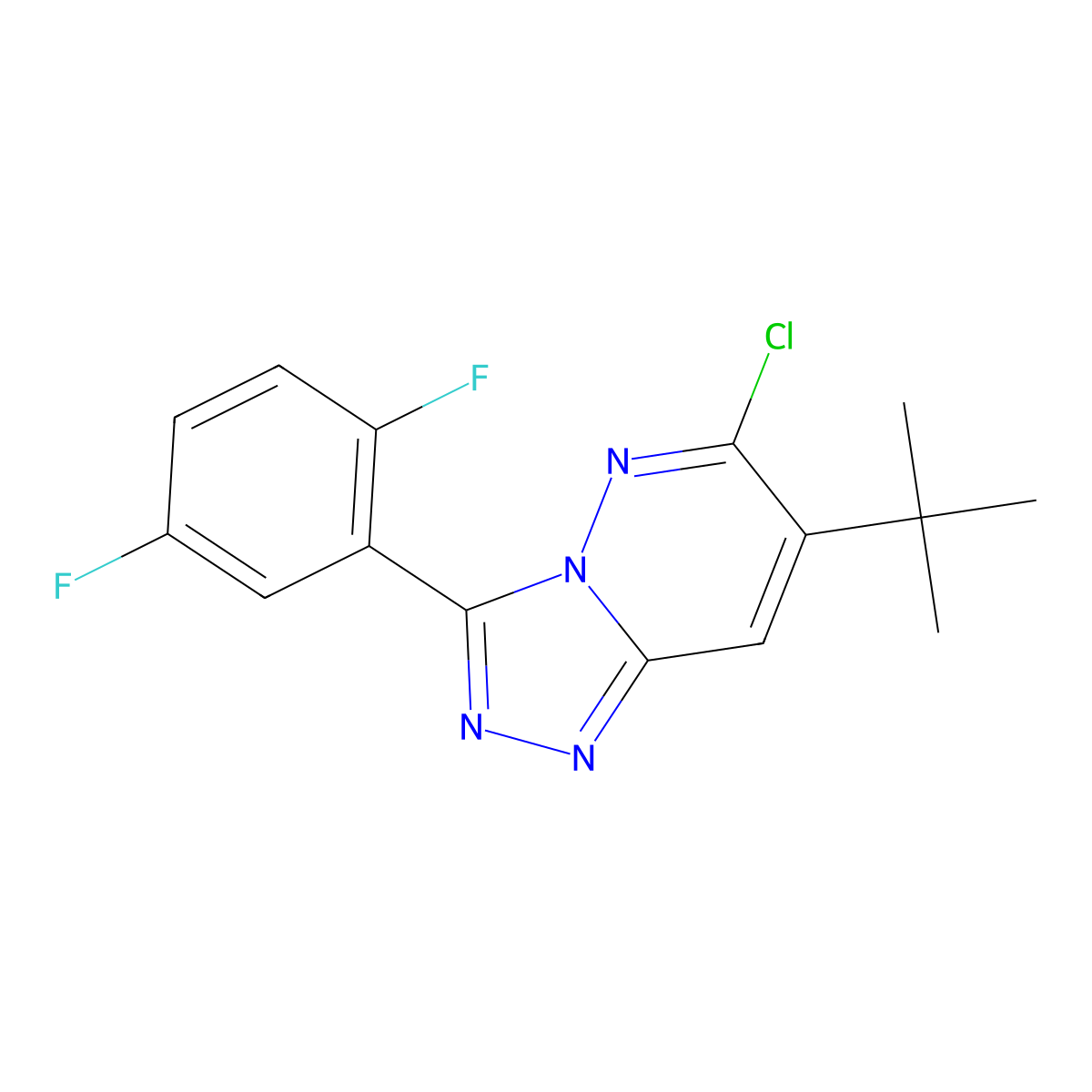 7-tert-Butyl-6-chloro-3-(2,5-difluorophenyl)-1,2,4-triazolo[4,3-b]pyridazine molecular structure, CAS 286456-54-0