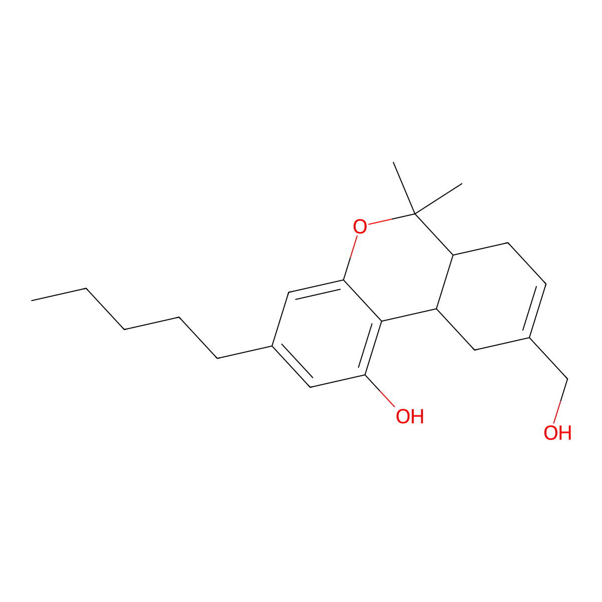 11-Hydroxy-delta8-tetrahydrocannabinol molecular structure, CAS 28646-40-4