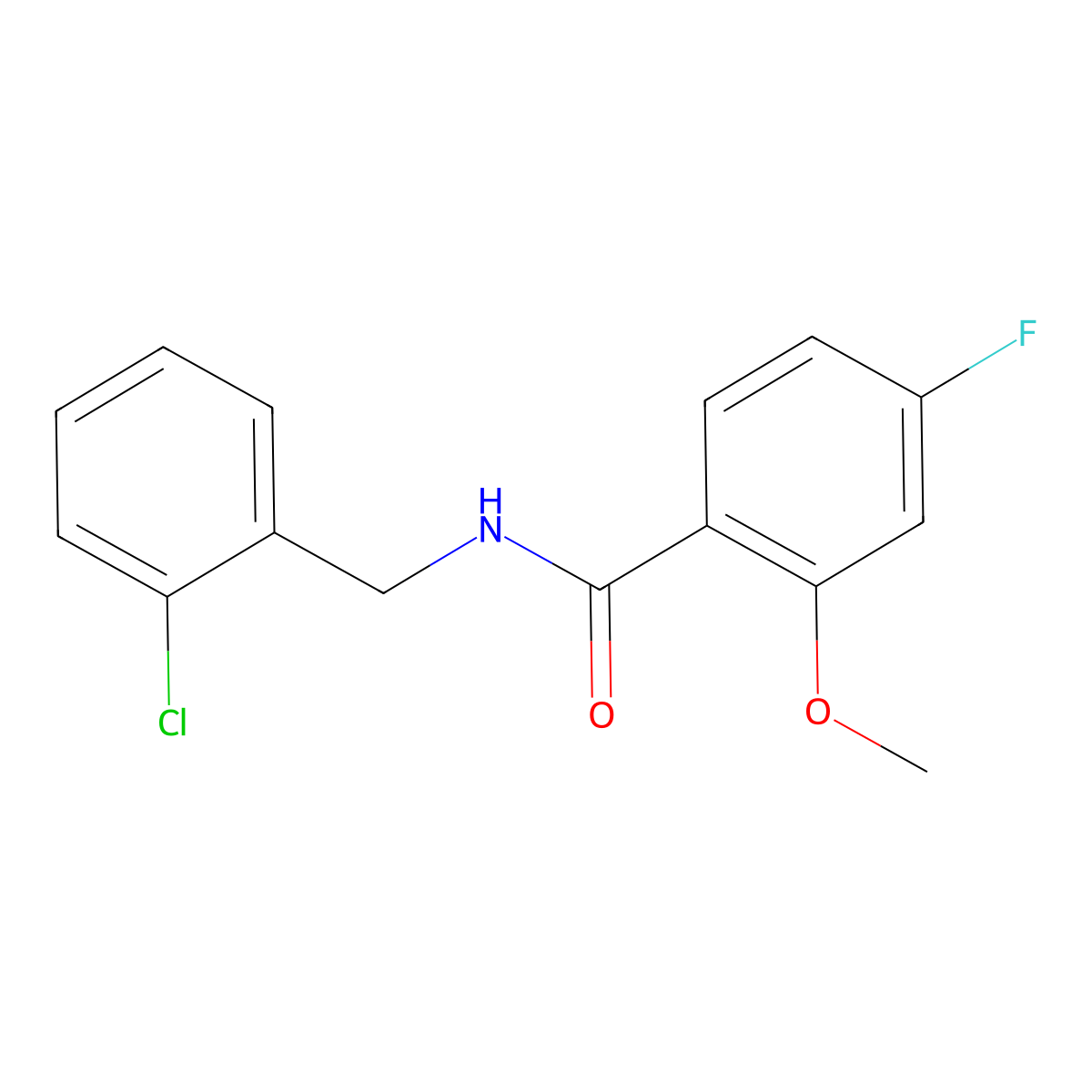 N-(2-chlorobenzyl)-4-fluoro-2-methoxybenzamide molecular structure, CAS 2864604-69-1