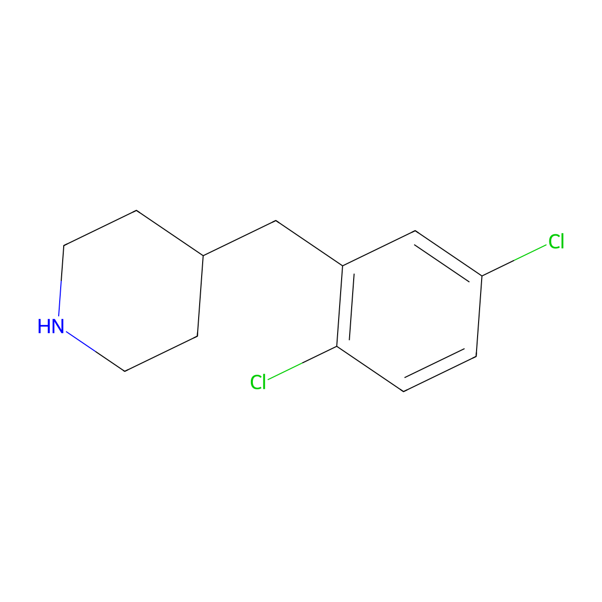 4-[(2,5-Dichlorophenyl)methyl]piperidine molecular structure, CAS 286469-96-3