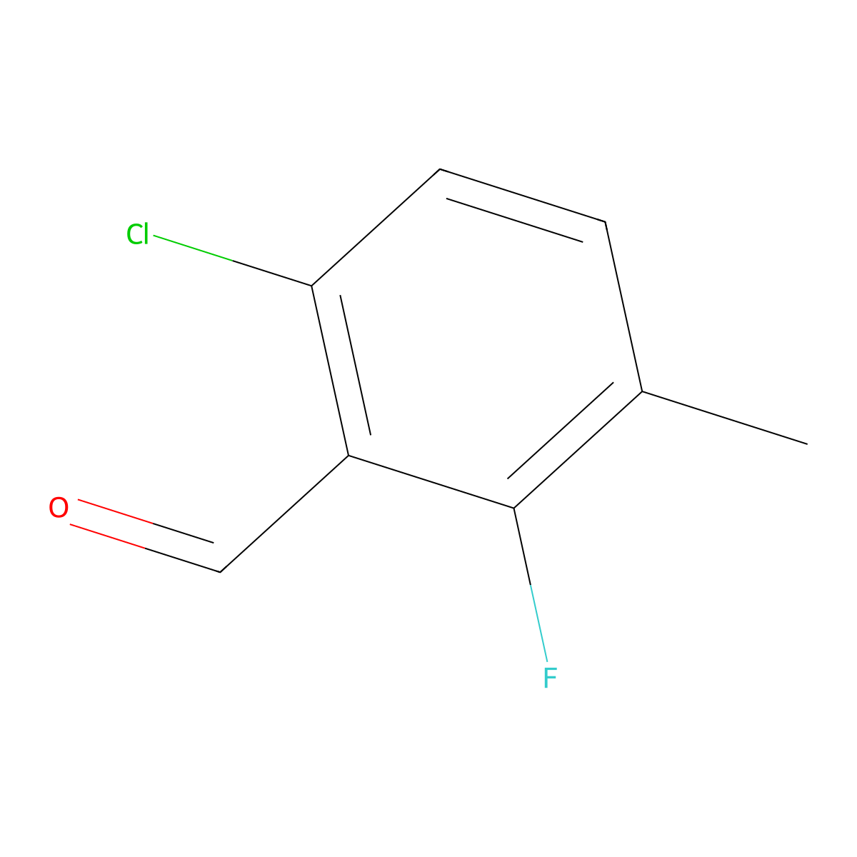 6-Chloro-2-fluoro-3-methylbenzaldehyde molecular structure, CAS 286474-59-7