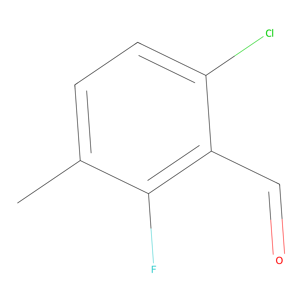 6-Chloro-2-fluoro-3-methylbenzaldehyde molecular structure, CAS 286474-59-7