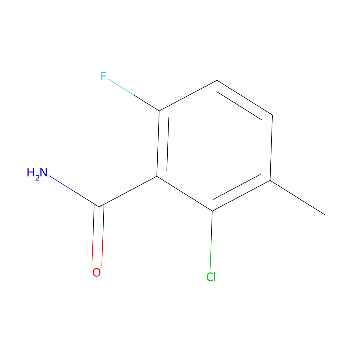 2-Chloro-6-fluoro-3-methylbenzamide molecular structure, CAS 286474-60-0