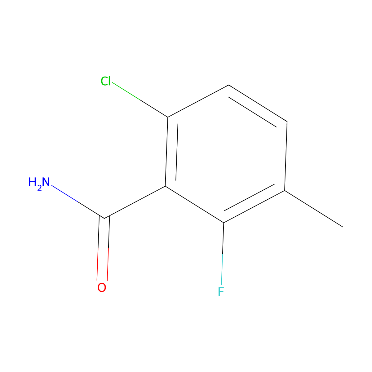 6-Chloro-2-fluoro-3-methylbenzamide molecular structure, CAS 286474-61-1