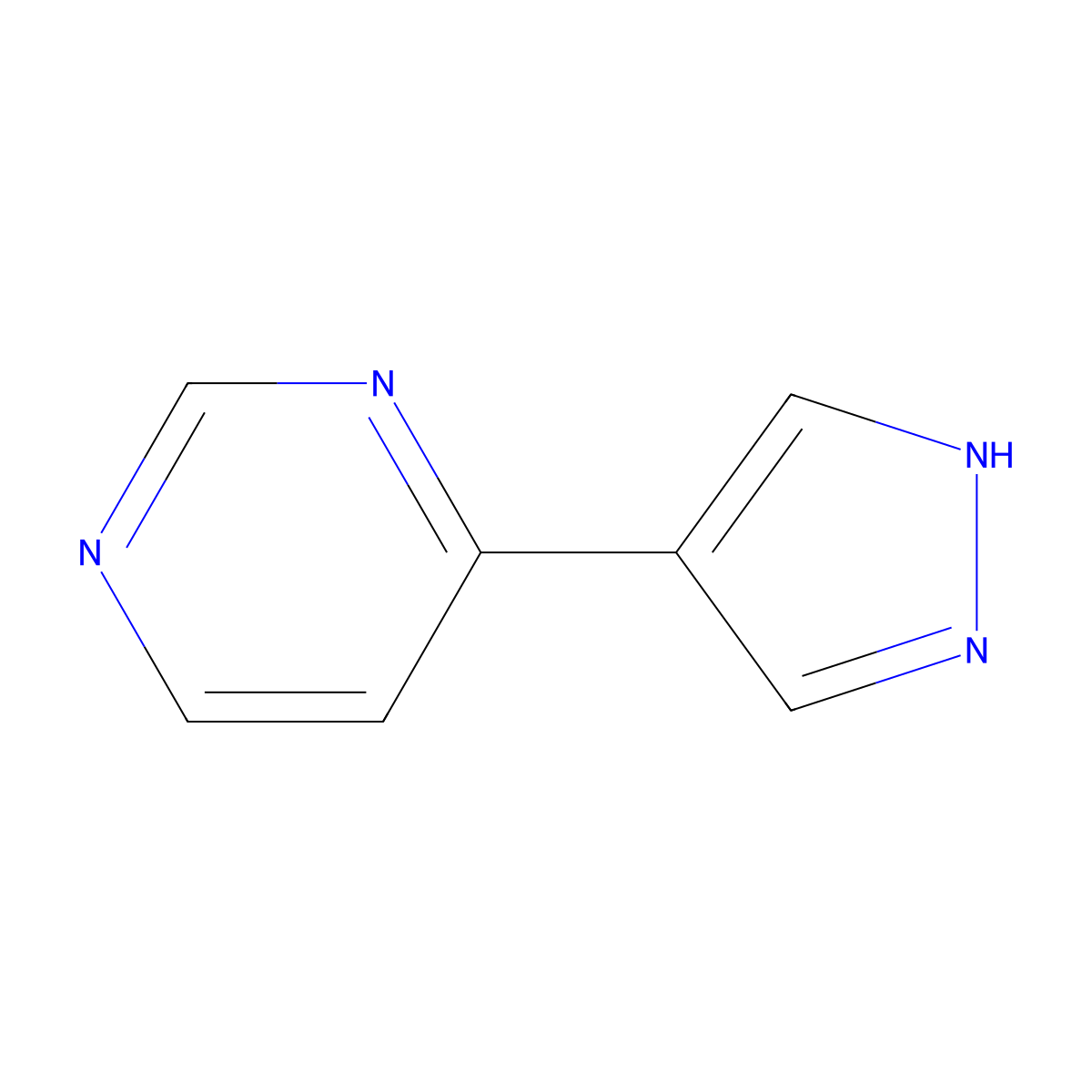 4-(1H-pyrazol-4-yl)pyrimidine molecular structure, CAS 28648-87-5