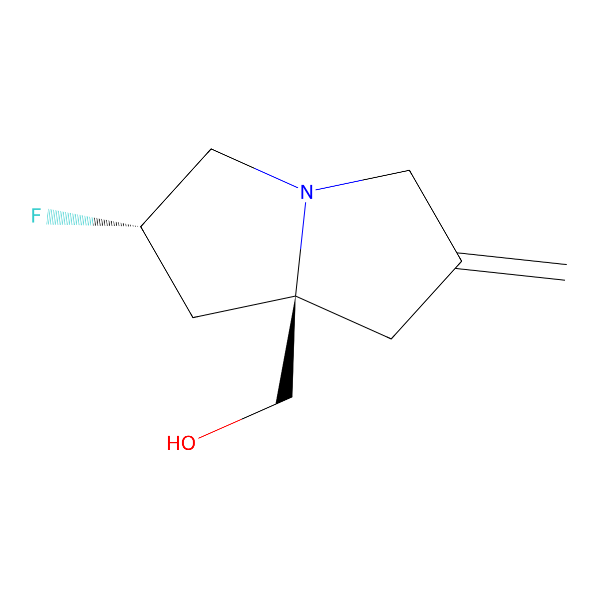 ((2S,7aR)-2-Fluoro-6-methylenetetrahydro-1H-pyrrolizin-7a(5H)-yl)methanol molecular structure, CAS 2864818-17-5