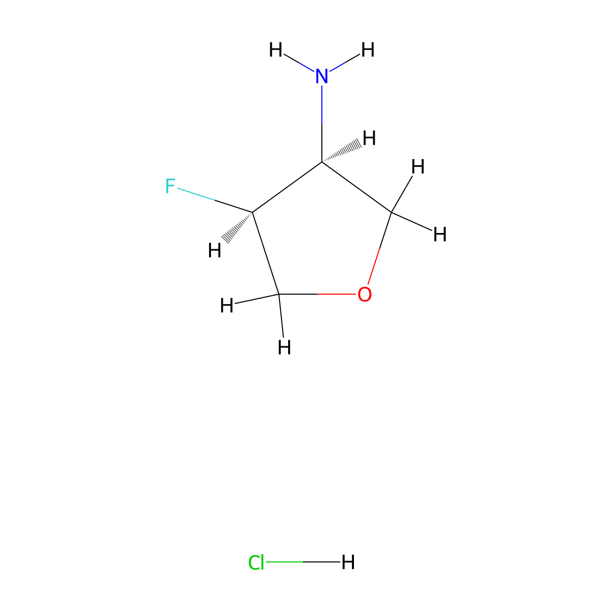 (3S,4S)-4-Fluorotetrahydrofuran-3-amine hydrochloride molecular structure, CAS 2865073-17-0