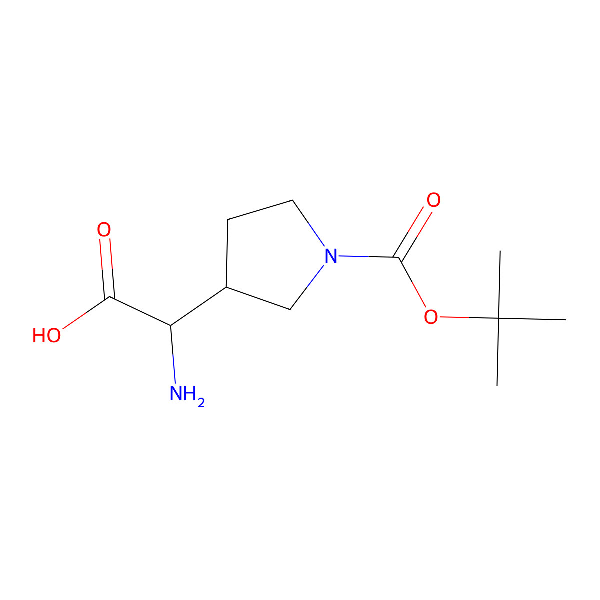 (2R)-2-amino-2-[(3R)-1-tert-butoxycarbonylpyrrolidin-3-yl]acetic acid molecular structure, CAS 2865073-20-5