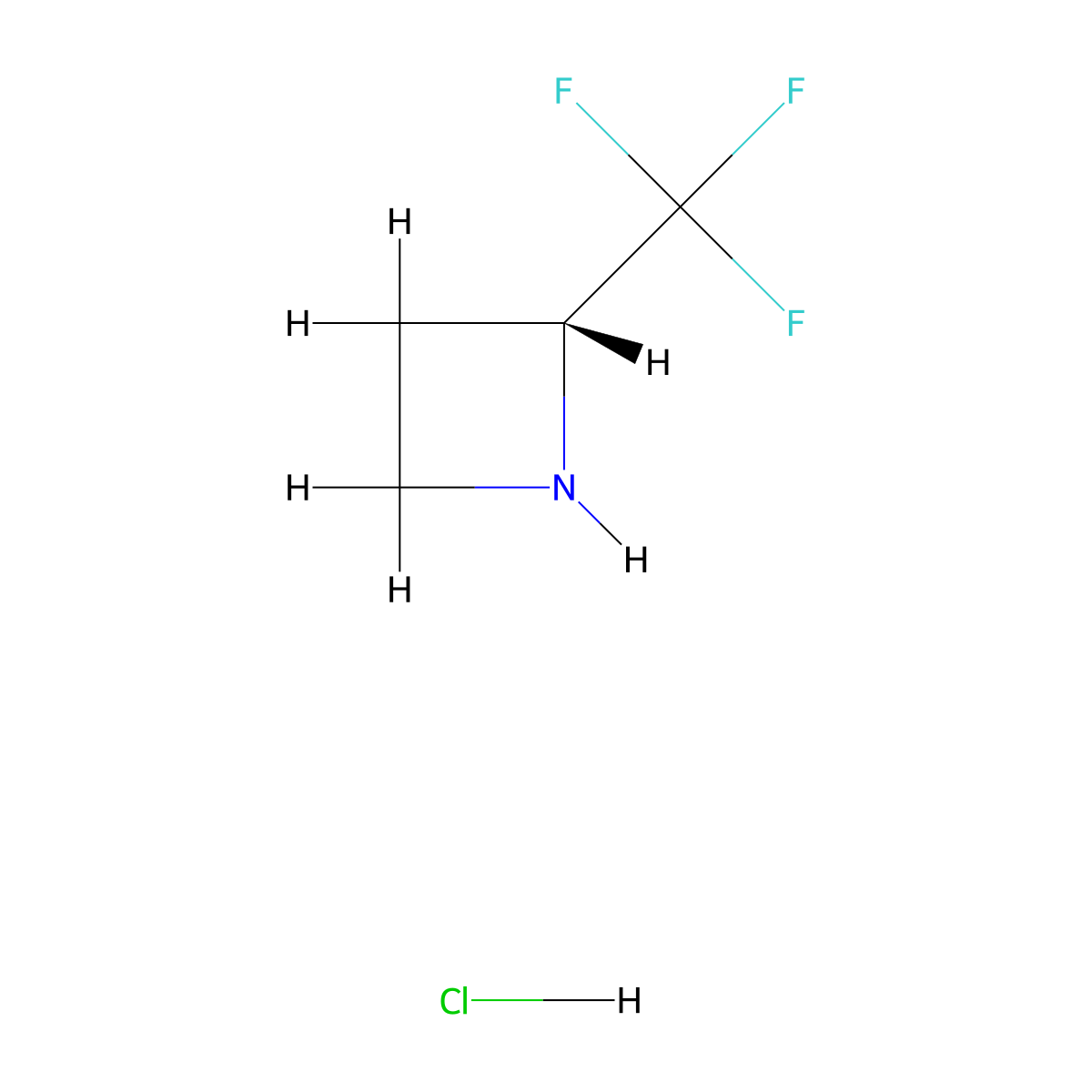 (2R)-2-(trifluoromethyl)azetidine;hydrochloride molecular structure, CAS 2865073-21-6