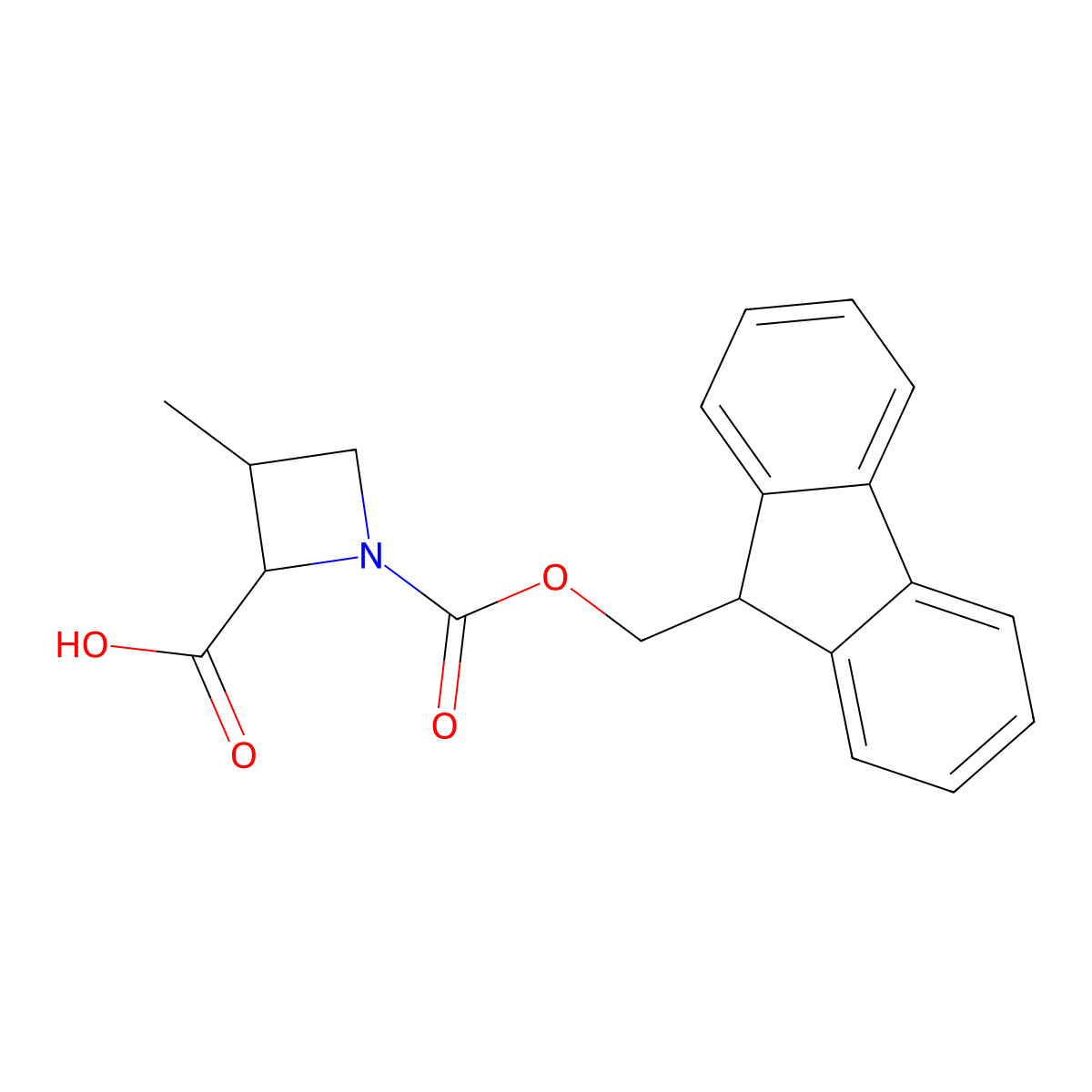 (2S,3S)-1-Fmoc-3-methylazetidine-2-carboxylic acid molecular structure, CAS 2865160-72-9