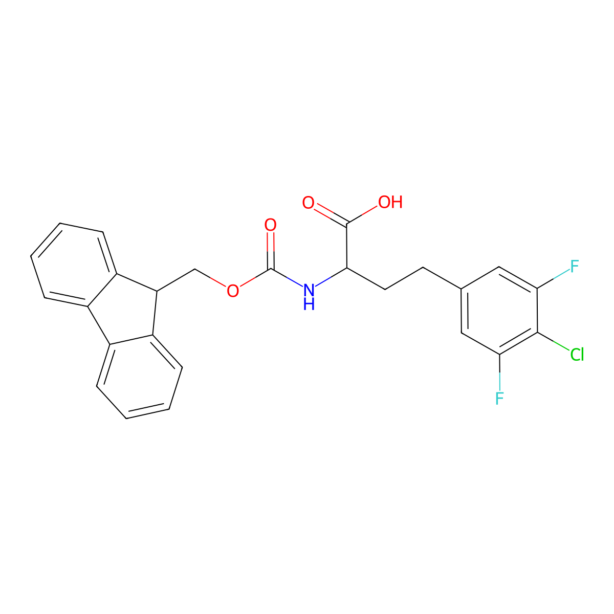 Fmoc-homoPhe(3,5-DiF,4-Cl)-OH molecular structure, CAS 2865160-78-5