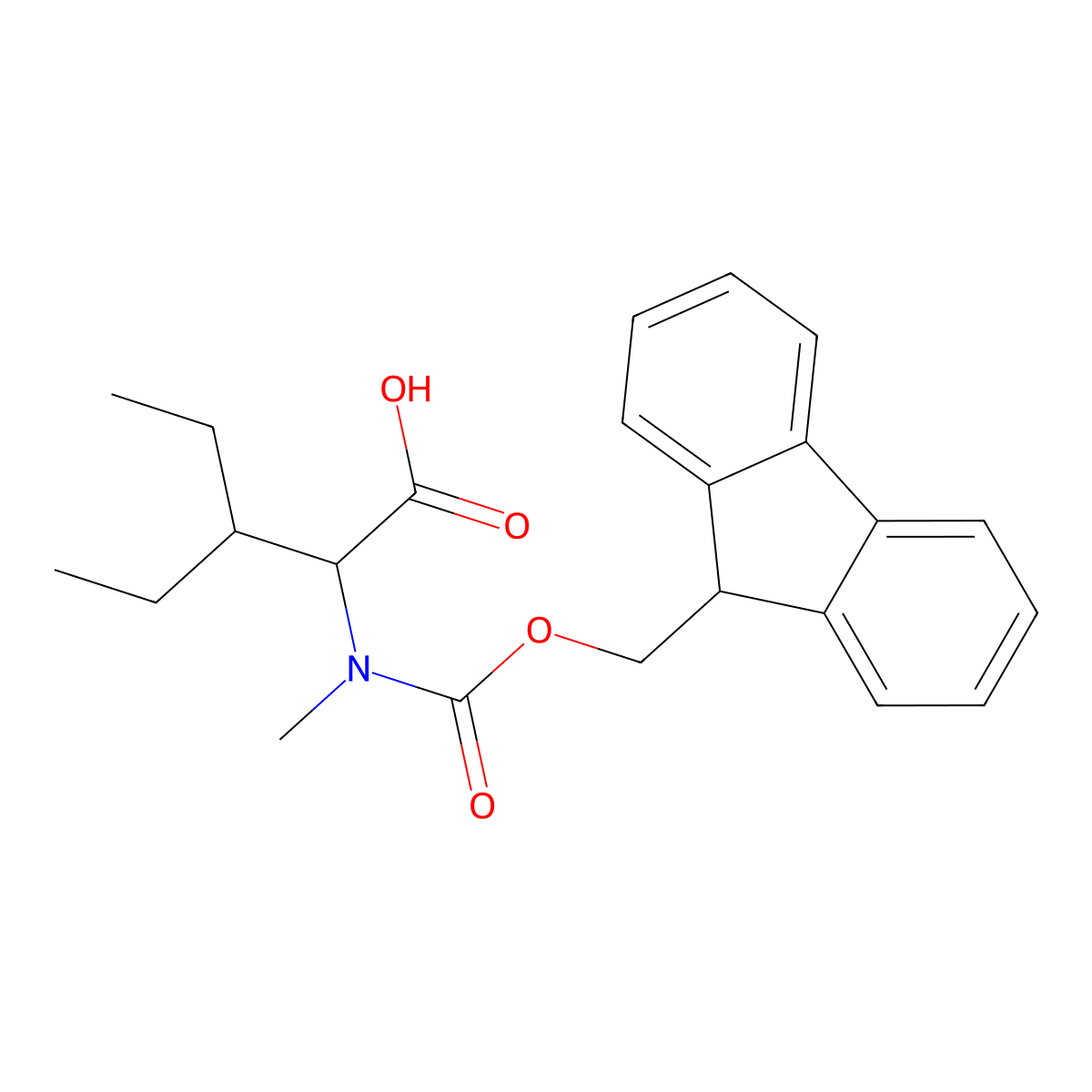 3-Ethyl-N-Fmoc-N-methyl-L-Norvaline molecular structure, CAS 2865160-85-4