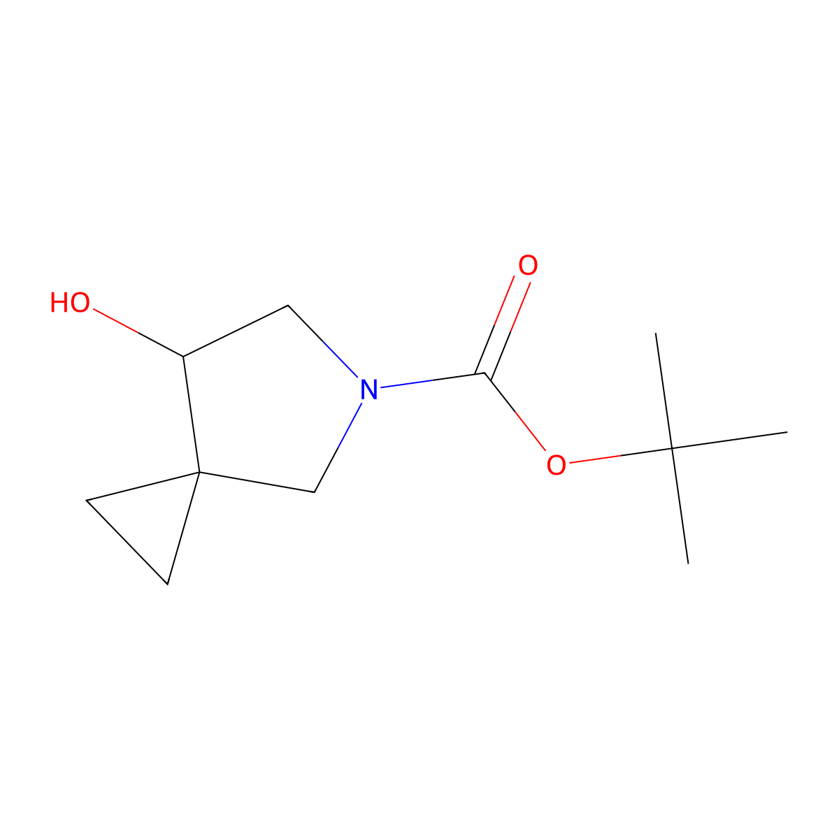 Tert-butyl (7S)-7-hydroxy-5-azaspiro[2.4]heptane-5-carboxylate molecular structure, CAS 2865224-11-7