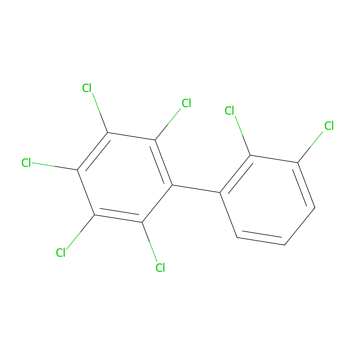 2,2',3,3',4,5,6-Heptachlorobiphenyl molecular structure, CAS 28655-71-2