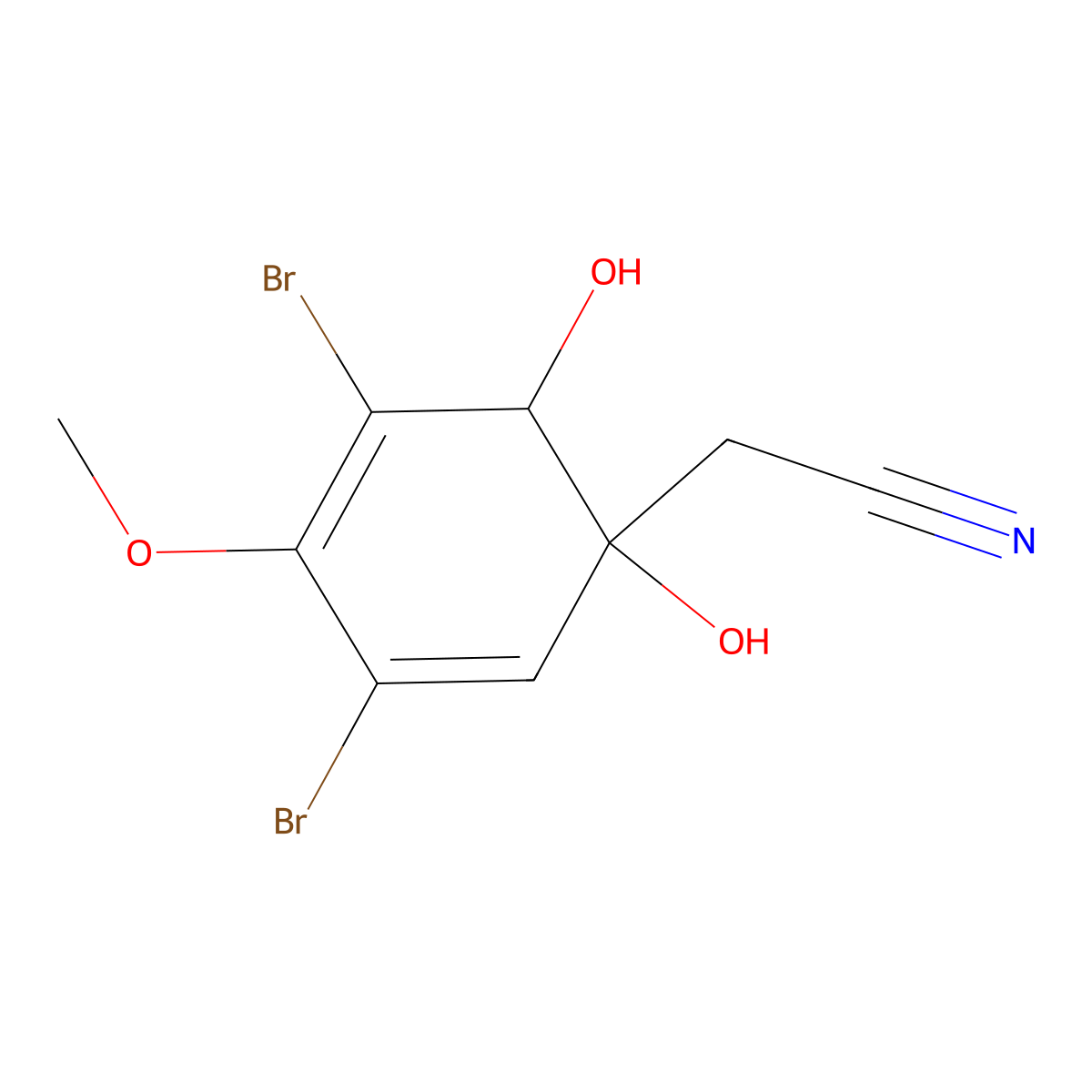 Aeroplysinin molecular structure, CAS 28656-91-9