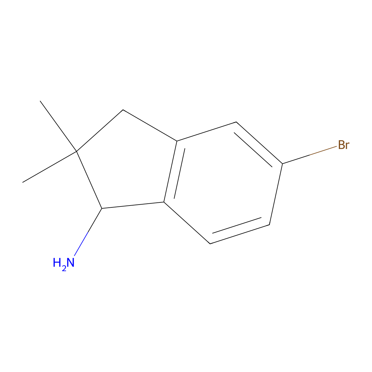 (R)-5-Bromo-2,2-dimethyl-2,3-dihydro-1H-inden-1-amine molecular structure, CAS 2865832-48-8