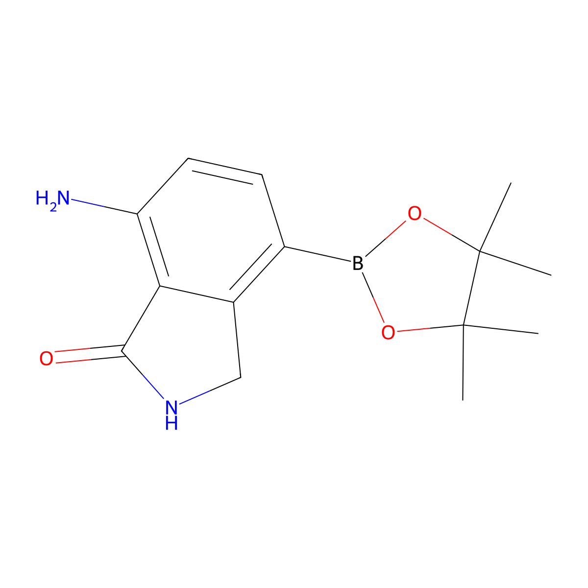 7-Amino-4-(4,4,5,5-tetramethyl-1,3,2-dioxaborolan-2-YL)isoindolin-1-one molecular structure, CAS 2865895-57-2