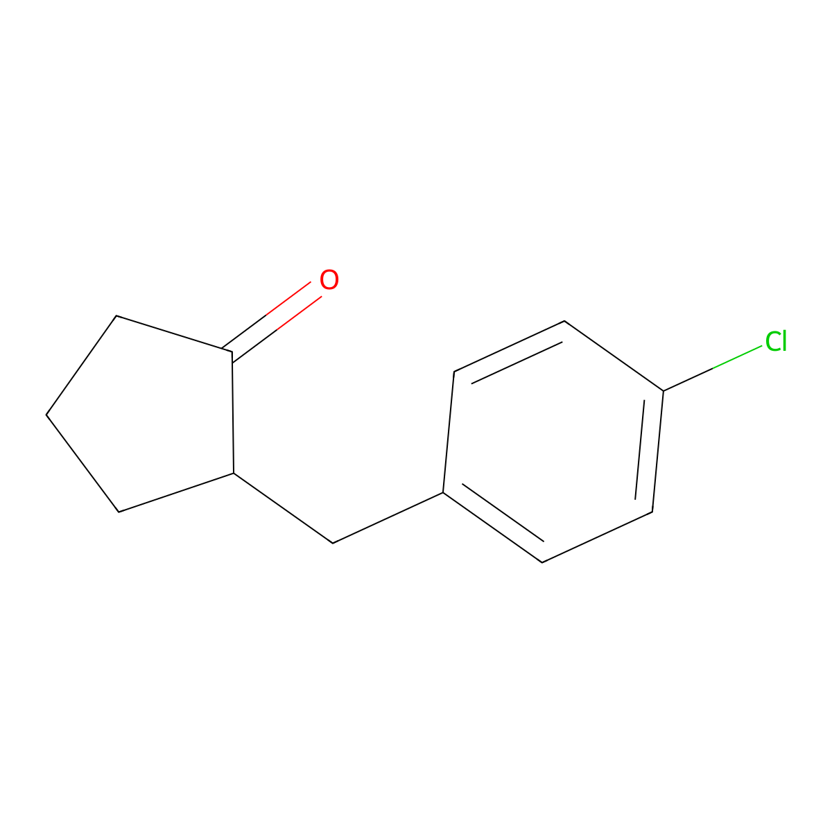 2-[(4-Chlorophenyl)methyl]cyclopentan-1-one molecular structure, CAS 2866-68-4