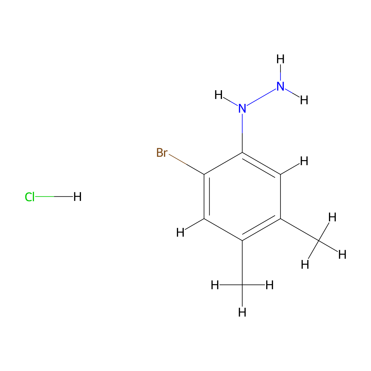 (2-Bromo-4,5-dimethylphenyl)hydrazine hydrochloride molecular structure, CAS 2866243-21-0