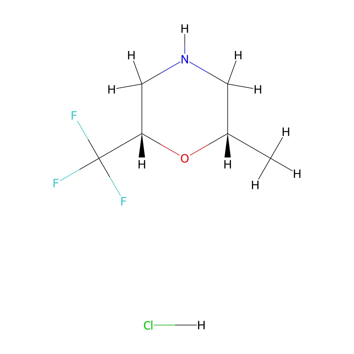 (2S,6S)-2-methyl-6-(trifluoromethyl)morpholine hydrochloride molecular structure, CAS 2866253-58-7