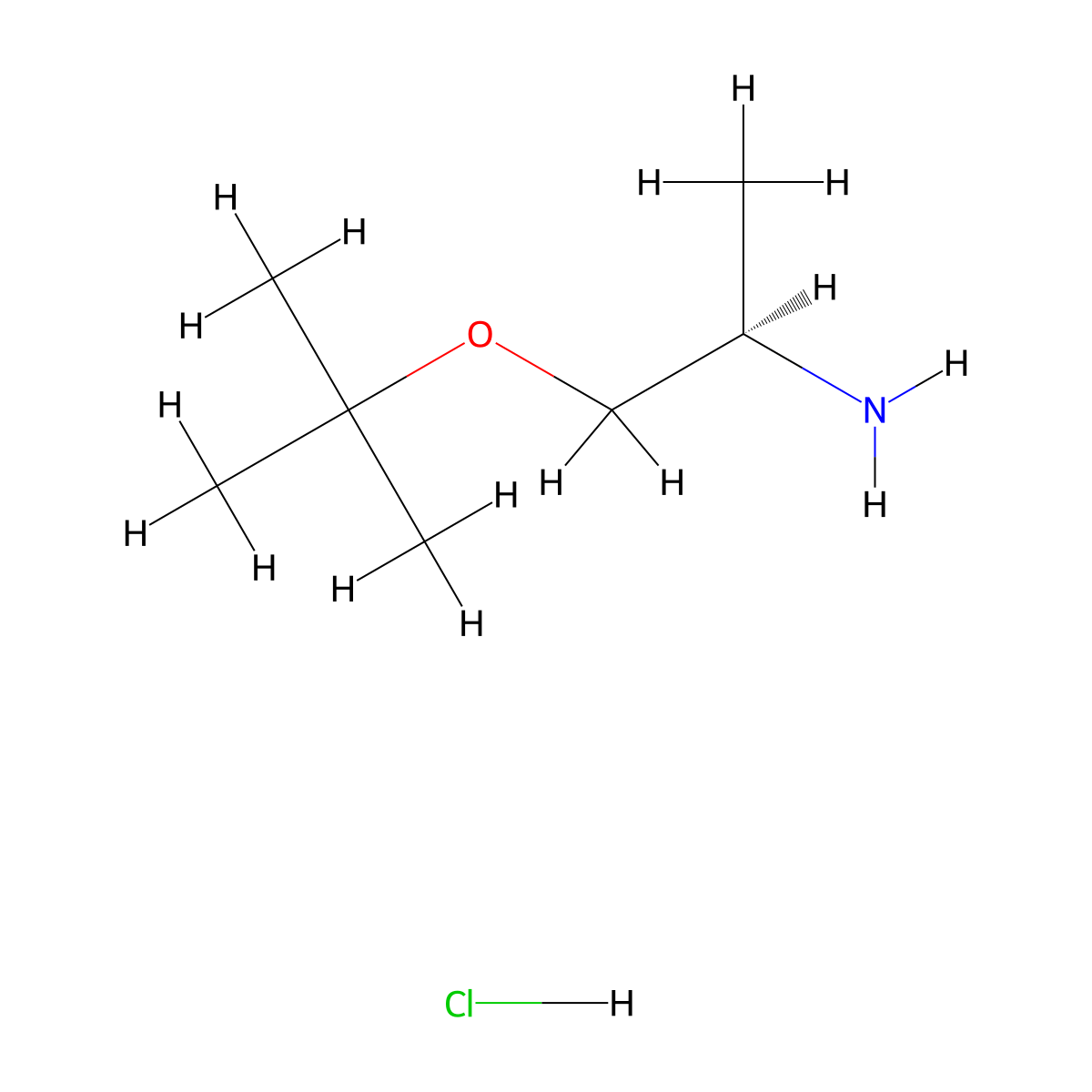 (2R)-1-(tert-butoxy)propan-2-amine hydrochloride molecular structure, CAS 2866253-63-4