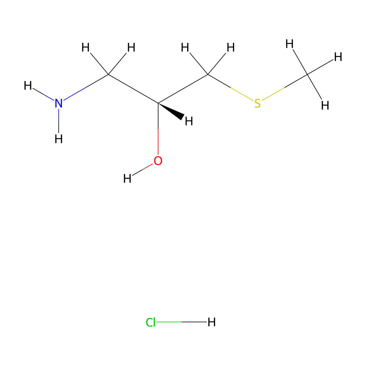 (2R)-1-amino-3-(methylsulfanyl)propan-2-ol hydrochloride molecular structure, CAS 2866253-66-7