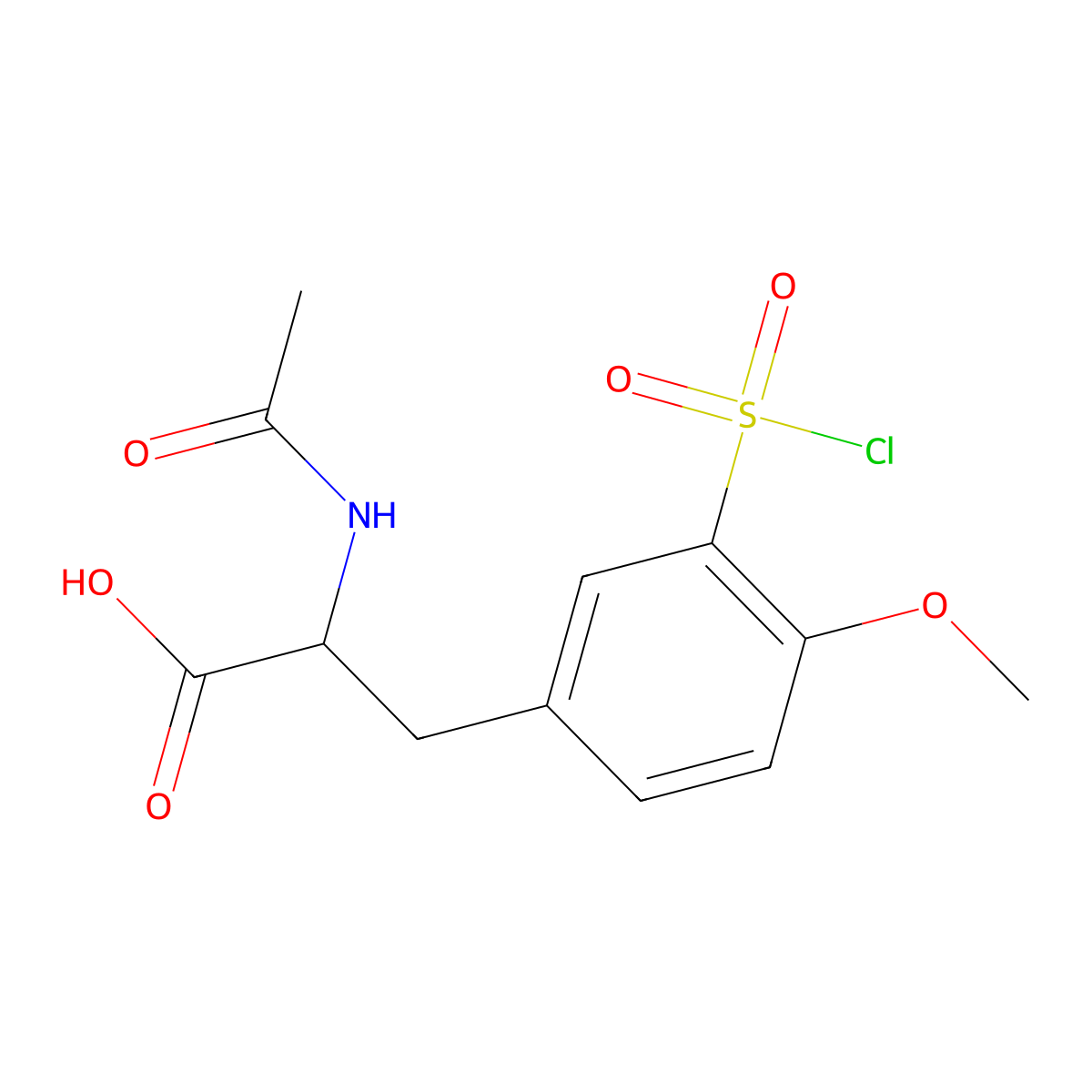 (2S)-3-[3-(chlorosulfonyl)-4-methoxyphenyl]-2-acetamidopropanoic acid molecular structure, CAS 2866253-68-9