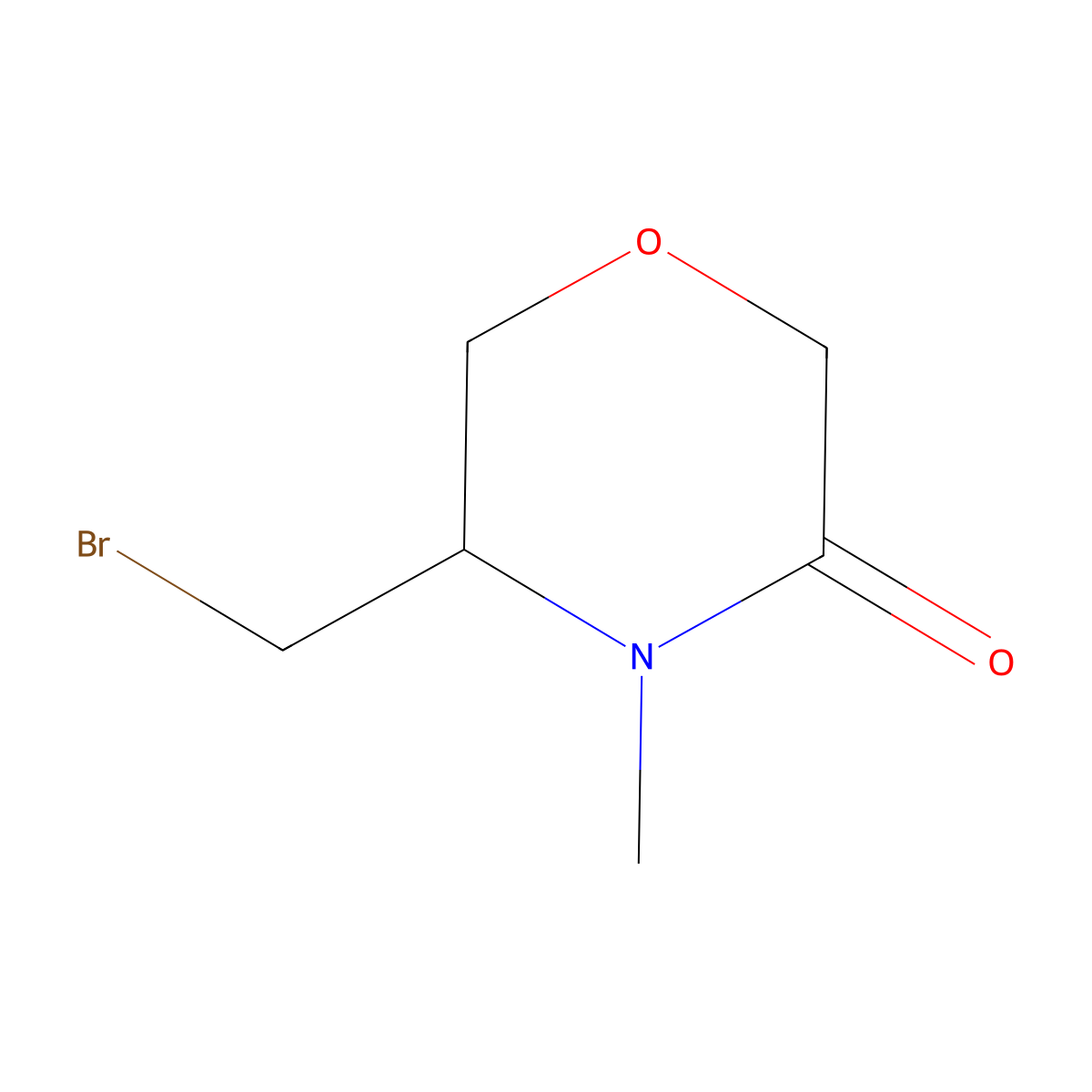 (5S)-5-(bromomethyl)-4-methylmorpholin-3-one molecular structure, CAS 2866253-69-0