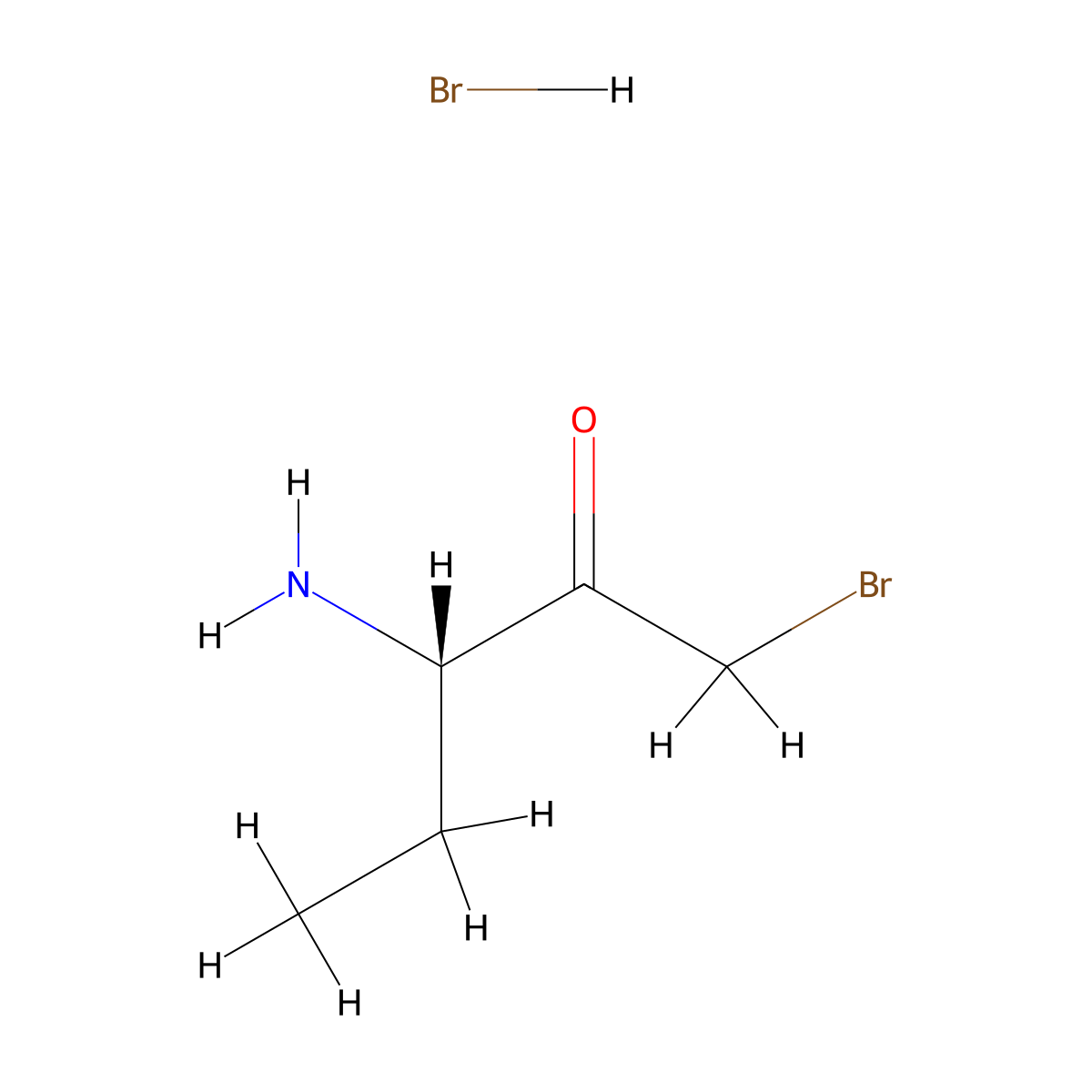 (3S)-3-amino-1-bromopentan-2-one hydrobromide molecular structure, CAS 2866253-72-5