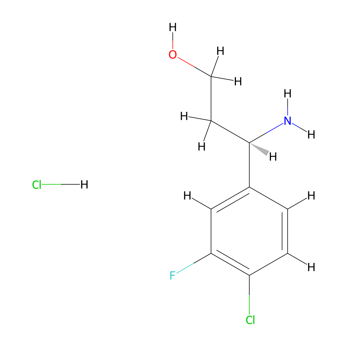 (3R)-3-amino-3-(4-chloro-3-fluorophenyl)propan-1-ol hydrochloride molecular structure, CAS 2866253-73-6
