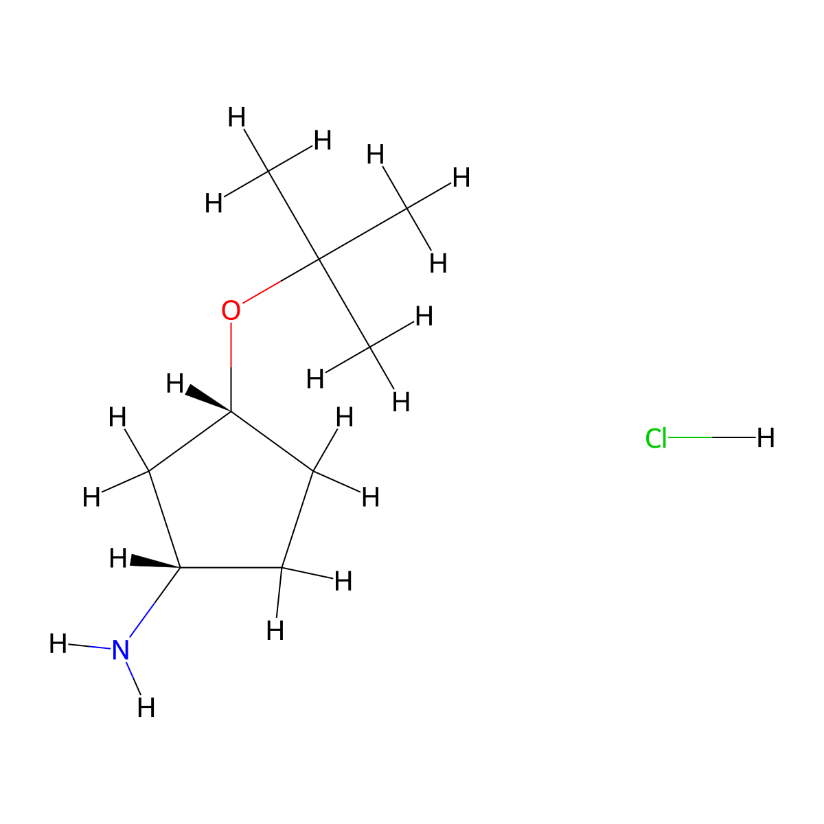 (1S,3R)-3-(tert-butoxy)cyclopentan-1-amine hydrochloride molecular structure, CAS 2866253-78-1