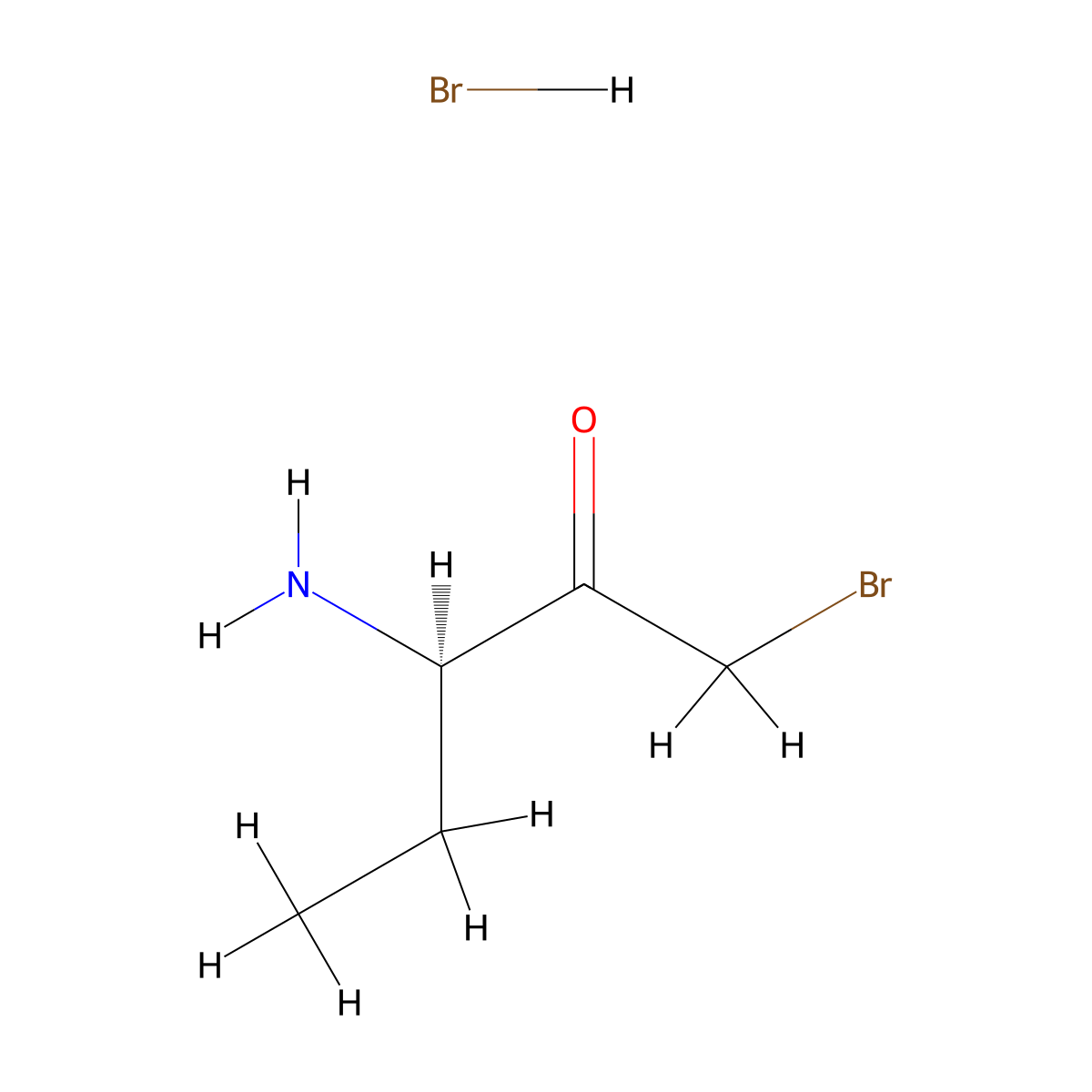 (3R)-3-amino-1-bromopentan-2-one hydrobromide molecular structure, CAS 2866253-86-1