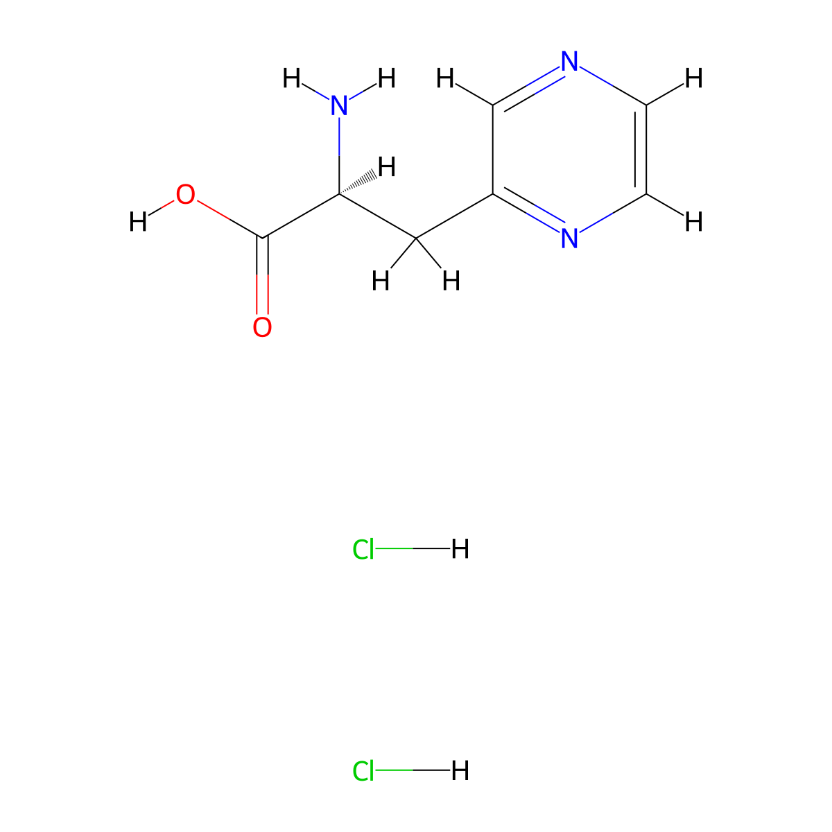 (2S)-2-amino-3-(pyrazin-2-yl)propanoic acid dihydrochloride molecular structure, CAS 2866253-87-2