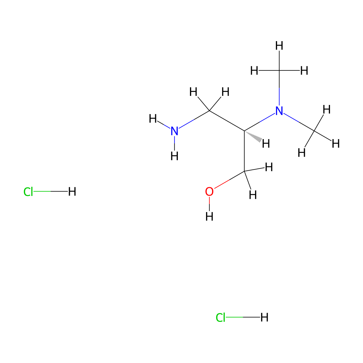 (2R)-3-amino-2-(dimethylamino)propan-1-ol dihydrochloride molecular structure, CAS 2866253-90-7