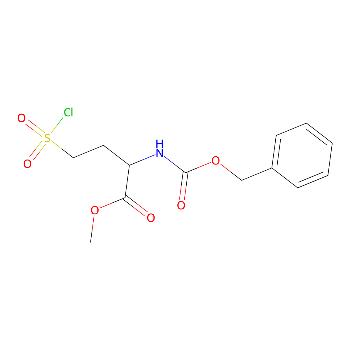 methyl (2R)-2-{[(benzyloxy)carbonyl]amino}-4-(chlorosulfonyl)butanoate molecular structure, CAS 2866254-06-8