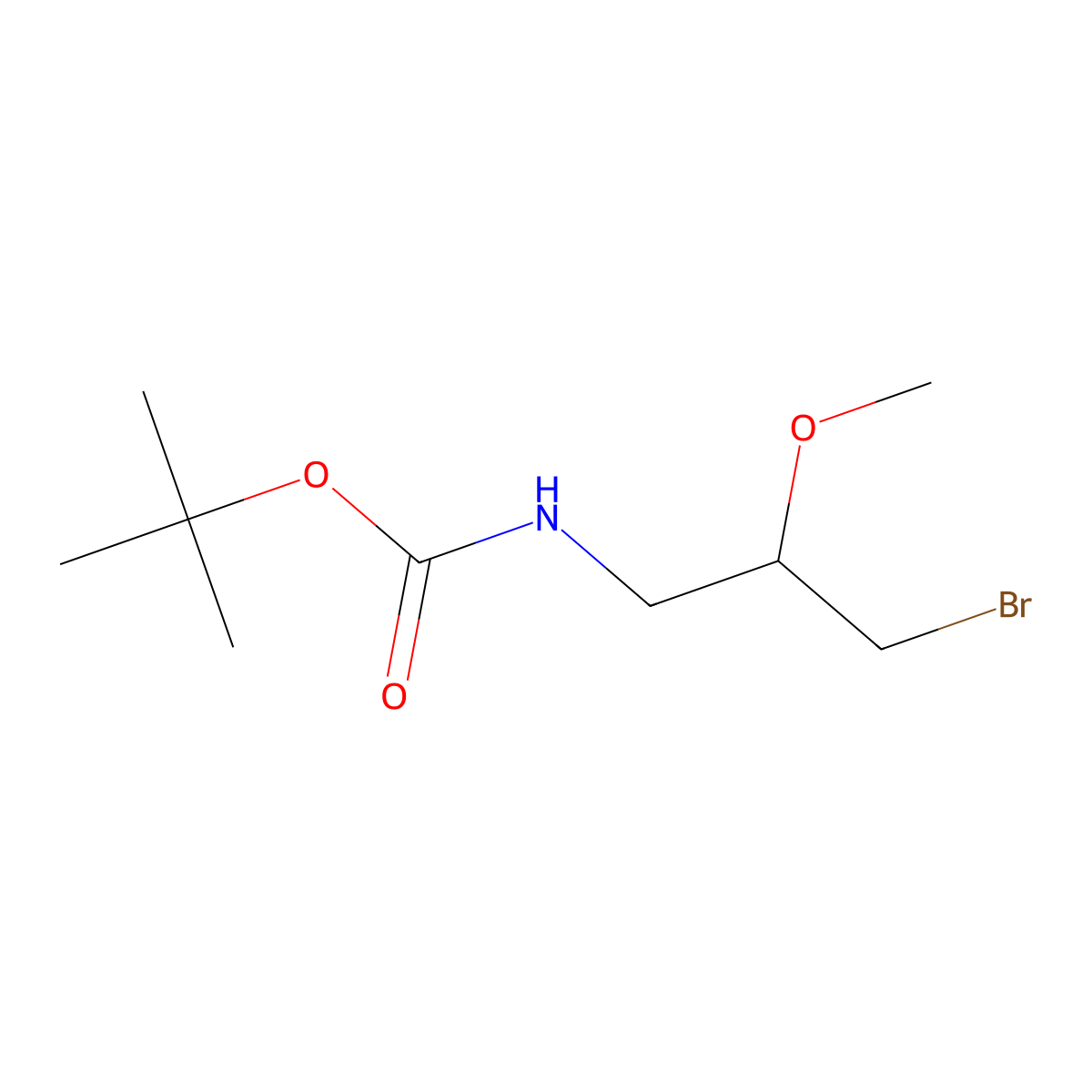 tert-butyl N-[(2R)-3-bromo-2-methoxypropyl]carbamate molecular structure, CAS 2866254-16-0